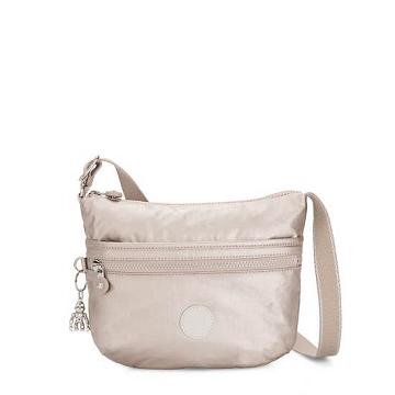 Kipling Arto Small Metallic Crossbodytassen Beige | NL 2131NW